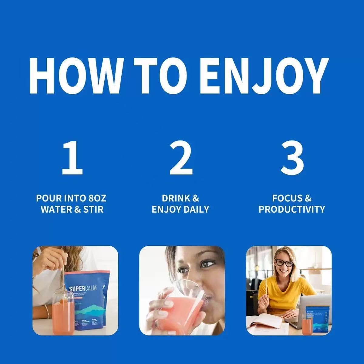 NEW-supercalm,super cortisol,Go slow every day, relax and focus
