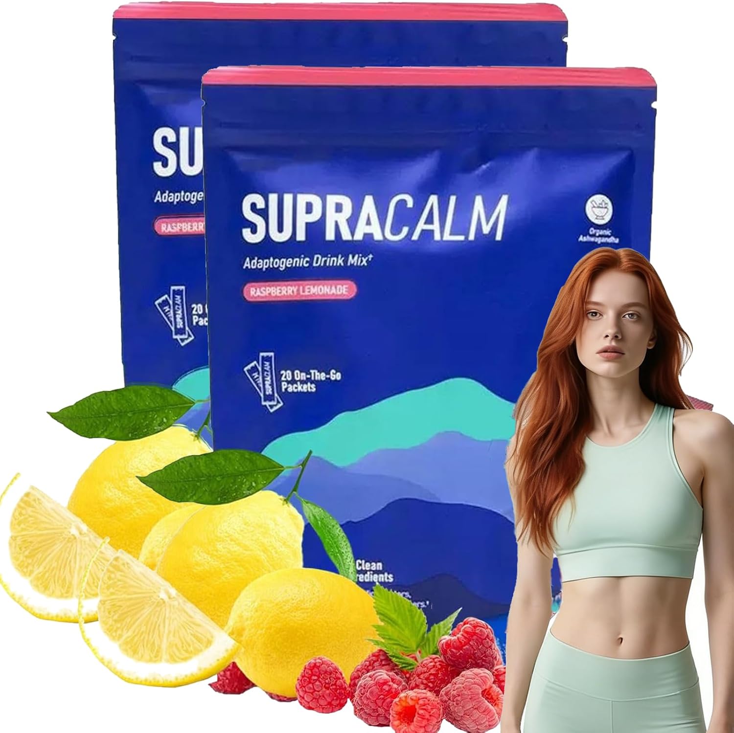 XINCHEN 40 New Supercalm Cortisol Drink Blend Packets, Calm Cortisol, Relaxation & Concentration, Concentration and Sleep, On the Go (2)