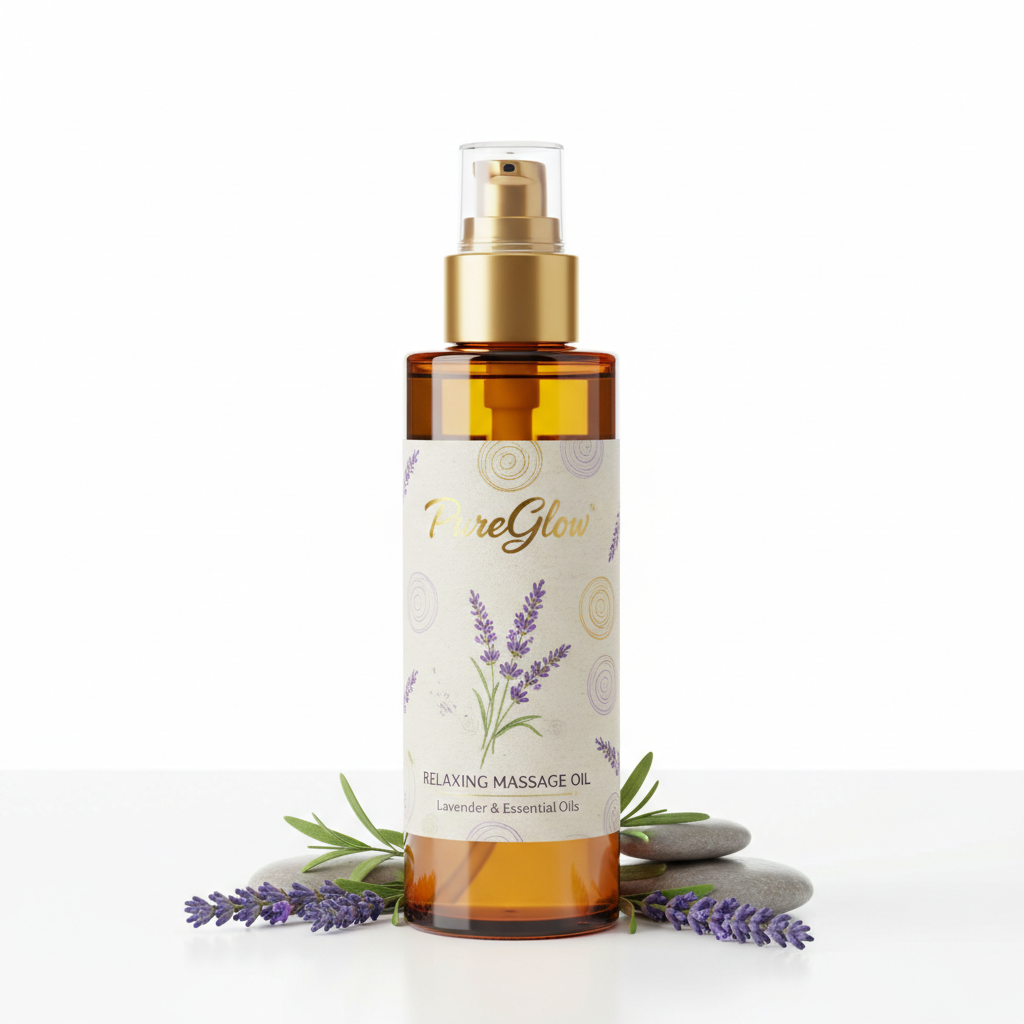 Huile de massage relaxante lavande PureGlow