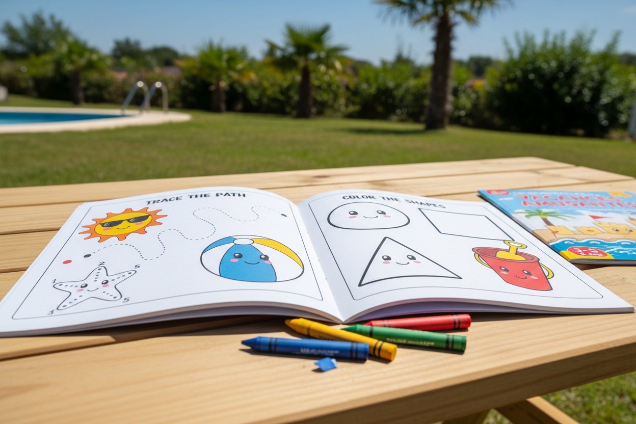 Cahier de vacances CE1 Tout en un clic, cahier numérique ouvert avec exercices pour les vacances, pour les élèves de 6 ans.